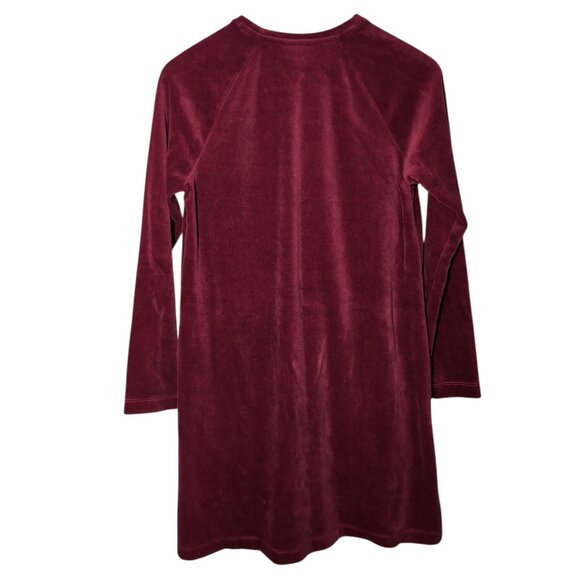 Pure Jill Velour Tunic Dress Womens XS Shift Holiday Pockets Pima Cotton - Picture 2 of 7